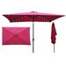 Arlmont & Co. Miorita 10' x 6'6" Rectangular Lighted Beach Sunbrella Umbrella Metal in Brown | 98.4 H x 120 W x 78 D in | Wayfair