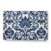 Blue/White 72 x 48 x 0.12 in Indoor/Outdoor Area Rug - Astoria Grand Reston Floral Machine Woven Chenille Indoor/Outdoor Area Rug in Chenille, | Wayfair