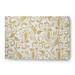 White/Yellow 72 x 48 x 0.12 in Indoor/Outdoor Area Rug - Alcott Hill® Azaneth Floral Machine Woven Chenille Indoor/Outdoor Area Rug in Yellow/Cream Chenille, | Wayfair