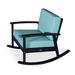 Corrigan Studio® Outdoor Kienna Rocking Solid Wood Chair in Gray/Black | 4.5 H x 40.5 W x 28.25 D in | Wayfair 2BC0DFAA18A04D81A15ACCC1DE993523