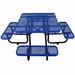 Arlmont & Co. Mollyanne Steel Outdoor Picnic Table Metal in Blue | 28.9 H x 82.9 W x 82.9 D in | Wayfair EFE9321541C74D6D835AC15393443BB1