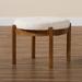 Latitude Run® Rheannan 19.5" Wide Tufted Round Footstool Ottoman Polyester in White | 15.4 H x 19.5 W x 19.5 D in | Wayfair