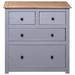 Ebern Designs Sideboard Drawer Cupboard for Bedroom Storage Cabinet Pine Panama Range Wood in Gray/Brown | 32.7 H x 31.5 W x 15.7 D in | Wayfair