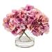 Primrue Hydrangea Floral Arrangements in Vase Polysilk, Glass in Pink | 10 H x 10 W x 10 D in | Wayfair D177AB49CCDF4438AA53DCBAB4B0A364