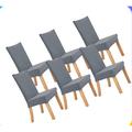Eider & Ivory™ Box Cushion Dining Chair Slipcover, Polyester in Gray/White | 23 H x 19 W x 20 D in | Wayfair 339B3D3E0DA04001BF35D732E8B18648