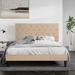 Red Barrel Studio® Bayles Tufted Low Profile Platform Bed Wood & /Upholstered/Metal/Polyester in Brown | 45.2 H x 56.1 W x 76.4 D in | Wayfair