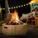 Millwood Pines Aamenah 15.25" H x 24.25" W Magnesium Oxide Wood Burning Outdoor Fire Pit w/ Lid in Brown | 15.25 H x 24.25 W x 24.25 D in | Wayfair