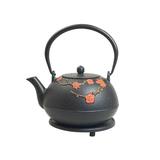 Red Barrel Studio® "Hama" Teapot, 34 fl. oz. w/ Trivet Cast Iron in Red/Black | 5 H x 7 W x 7 D in | Wayfair B016E1C6592F46988841C14A9F6CF398