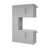 WFX Utility™ Schunemunk 3 Piece Hangups Work Storage Cabinet Set Manufactured Wood in Gray | 72 H x 45 W x 16 D in | Wayfair