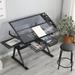 Inbox Zero Kleoniki Leaning/ladder Desk, Adjustable Desk, Printing Table w/ Chair Metal in Black/Gray | 27.5 H x 38.5 W x 23.6 D in | Wayfair