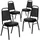 Flash Furniture 4 Pk. Hercules Series Trapezoidal Back Stacking Banquet Chair With Black Vinyl And 2.5'' Thick Seat - Black Frame, 0