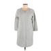 Gap Outlet Casual Dress - Shift Scoop Neck 3/4 sleeves: Gray Dresses - Women's Size Medium