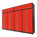 Proslat Fusion Plus 6-Piece Glossy Red Extra Tall Garage Cabinet Set with Silver Handles