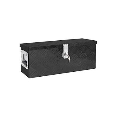 vidaXL 23.6" x 9.3" x 9.1" Aluminum Storage Box (Black)