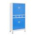 vidaXL 35.4" x 15.7" x 70.9" Metal Office Cabinet (Gray and Blue)