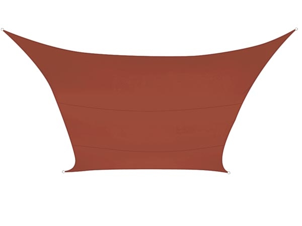 Perel Sonnensegel, wasserabweisend, 2 x 3 m, 160 g/m², Polyester, Rechteck, Terracotta Image