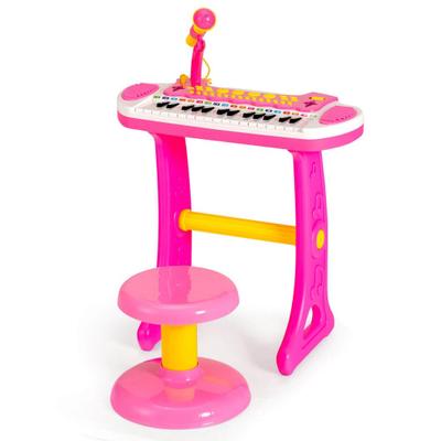 Costway 31-Key Kids Piano Keyboard Toy with Microphone and Multiple Sounds for Age 3+-Pink