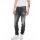 Replay Herren Jeans Anbass Slim-Fit Aged mit Power Stretch, Grau (Dark Grey 097), W34 x L36