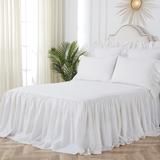 Ruffled King Bedspread White