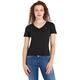 Tommy Jeans Damen T-Shirt Kurzarm TJW Slim Soft V-Ausschnitt, Schwarz (Black), XL