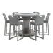 Greemotion Cyprus 7-Piece Stainless Steel Gray Patio Bar Height Dining Set