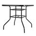 Yesfashion Outdoor Dining Table Easy To Assemble Weather-proof Patio Garden Square Tempered Glass Table 80x80x70cm