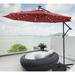 10 ft LED Lighted Outdoor Patio Offset Cantilever Umbrella Red