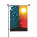 TEQUAN Romantic Stars Moon Garden Flags 18 x 12 inch Double Sided Linen Outdoor Flag for Holiday Farmhouse Yard Home Decor