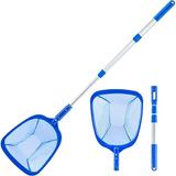 NOGIS Pool Skimmer Net with Pole Extendable Swimming Pool Leaf Skimmer Net - Professional Fine Mesh Cleaning Tools Removing Leaves for Inflatable Pool Hot Tubs Fish Pond Fountains