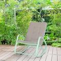 LANTRO JS Outdoor Padded Rocking Chairs with Green E coated Steel Frame