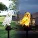 Owl Solar Powered Outdoor Led Garden Light Bird Stake Garden Decoration Weather Resistant Sculpture for Home Yard Lawn Garden White