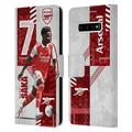 Head Case Designs Officially Licensed Arsenal FC 2022/23 First Team Bukayo Saka Leather Book Wallet Case Cover Compatible with Samsung Galaxy S10+ / S10 Plus