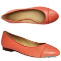 Michael Kors Shoes | New Michael Kors Dylyn Leather Mk Logo Embossed Ballet Flats Pink Grapefruit | Color: Orange/Pink | Size: 8