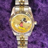 Disney Accessories | Mickey Mouse Two-Tone Alloy Watch For Women Silver & Gold Finish Water Resistant | Color: Gold/Silver | Size: Os