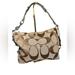 Coach Bags | Coach Khaki & Metallic Signature Carly Shoulder Bag | Color: Brown/Tan | Size: Os