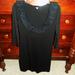 J. Crew Dresses | J. Crew Womens Black Knit Scoop Neck Ruffle Trim Dress Small 3/4 Sleeve Spandex | Color: Black | Size: S