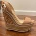 Jessica Simpson Shoes | 5.5 Brand New Jessica Simpson Platform Leather Sandal In Nude | Color: Cream | Size: 5.5