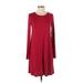 Gap Casual Dress - A-Line Crew Neck Long sleeves: Red Print Dresses - Women's Size X-Small