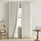 Vision Home Natural Pinch Pleated Full Blackout Curtains Linen Blended Room Darkening Window Curtains 108 inch for Living Room Bedroom Thermal Insulated Pinch Pleat Drapes with Hooks 40" Wx108 Lx2