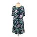 Old Navy Casual Dress - A-Line Scoop Neck Short sleeves: Green Floral Dresses - Women's Size Small