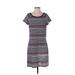 Tommy Hilfiger Casual Dress - Shift Scoop Neck Short sleeves: Blue Color Block Dresses - Women's Size Small