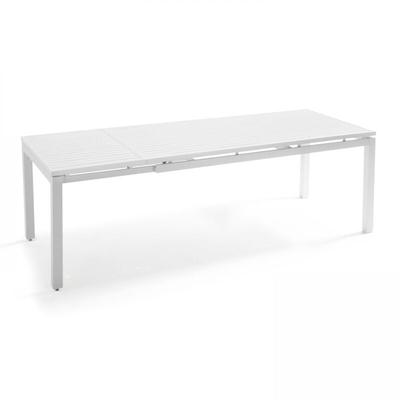 Ausziehbarer Gartentisch aus Aluminium für 8 Personen Weiß - Weiß