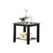 Dark brown end table solid wood open shelf table square shape table