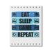 Eat Sleep Game Repeat Phrase Art for Kids Graphic Art Gallery Wrapped Canvas Print Wall Art