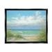 Sea Shoreline Horizon Scenery Coastal Painting Jet Black Framed Art Print Wall Art
