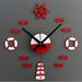 Vikakiooze Home Decor Under $5 Mediterranean DIY 3D Wall Clock Home Wall Stickers Decoration Art Clock Red