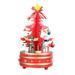 Frcolor Classic Music Box Wooden Clockwork Design Christmas Tree With Pendants Miniature Handmade Music Box For Birthday Valentine s Gift (Red)