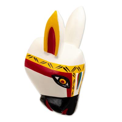 Vivacious Companion,'Cedar Wood Colorful Donkey Mask from Colombia'