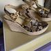 Michael Kors Shoes | New Michael Kors, Snakeskin Embossed Leather, Wedge Heel, Size 9 | Color: Tan | Size: 9
