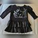 Disney Dresses | 5/$20 Bambi Black Satin Ruffle Long Sleeve Dress | Color: Black | Size: 12mb